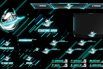 create twitch overlays, facecam, animated for your stream