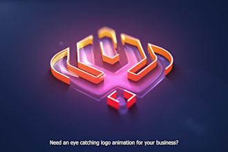 create this 3d glowing logo animation