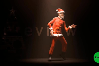make cool santa dance christmas greeting