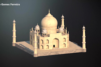 model and render 3d temples, monuments for museums