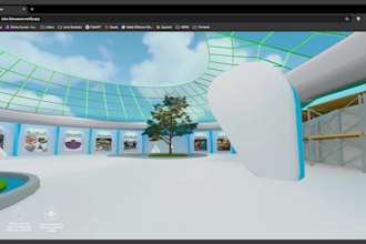 create 3d environment in threejs, react three fiber, spline