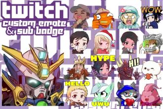 make cool custom awesome emotes and sub badges for twitch