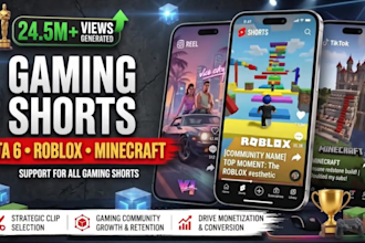 edit viral gaming shorts for gta 6 roblox and minecraft