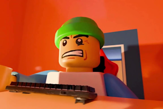 create a custom 3d lego model and lego animation in blender