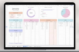 design financial monthly budget tracker in google sheet or excel