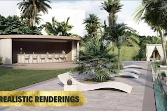 design your 3d landscape,backyard, front yard, pool,garden,outdoor