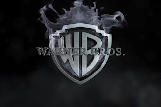 create your logo or text like warner bros in dark style