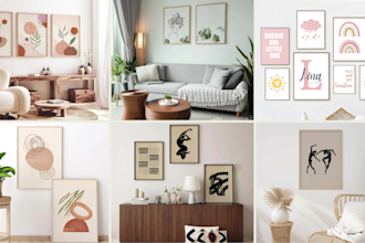 place your product photo, image or wall art design into realistic frame mockup