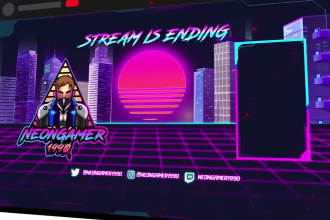 create cool kick animated overlay package for kick, twitch, youtube