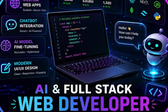 do website development, chatbot integration and train ai models