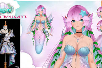 design rig male and female live2d vtuber model, 2d vtuber model vtuber rigging