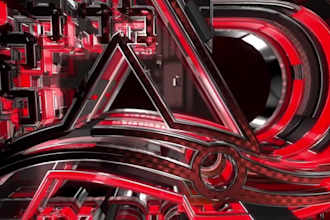 create 3d glossy metal , neon logo reveal intro 4k