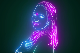 create custom neon line intro animation