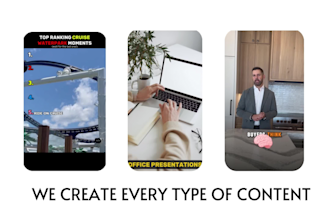 create a yt shorts channel with 100 short videos and video editing