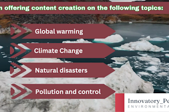 write articles, blogs, and reports on global warming, and climate change