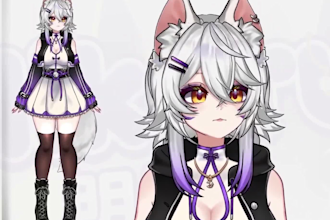 custom live2d vtuber model, live2d rigging, vtuber model, 2d vtuber commission