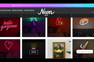 design a radiant and very profitable neon sign shopify store neon sign website