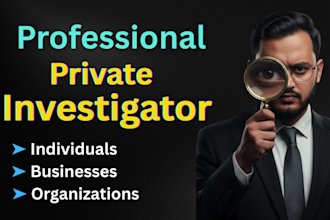 provide professional private investigator and detective services