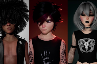 create a high quality custom 3d character