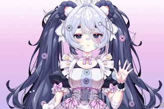design and rig live2d vtuber, 2d vtuber model for vtube studio