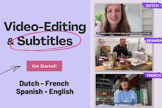 edit videos in dutch, french, english and spanish