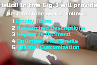 do best SEO of your youtube videos so, they will rank up