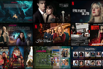 design attractive film pitch deck presentation, posters and tv series