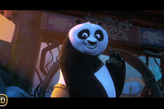 promote logo or text with funny kungfu panda animation video