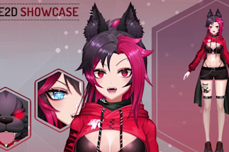 draw 2d anime art, fanart, 2d vtuber model, live2d model, 2d vtuber full rigging