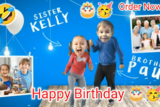 make your happy birthday wishing video with family photos