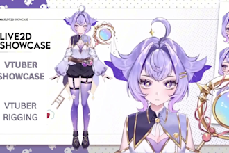 create high quality live2d vtuber model, 2d vtuber model, live 2d vtuber model