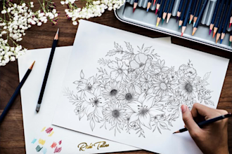 do floral and minimalist tattoo design