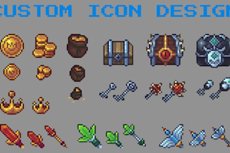 create pixel icons, weapon icons and rpg game assets