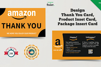 design product insert card, amazon thank you card, package insert card