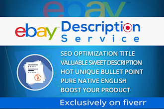 do ebay SEO product listing, responsive ebay HTML template