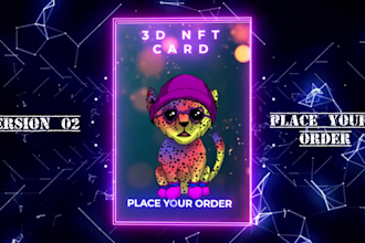 create unique trading nft, crypto 3d card animation