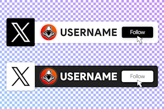 create twitter x follow animation