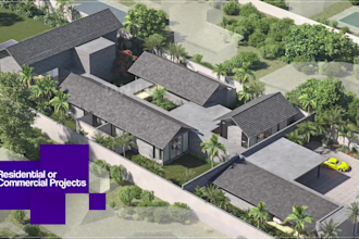 photorealistic 3d exterior rendering of your project