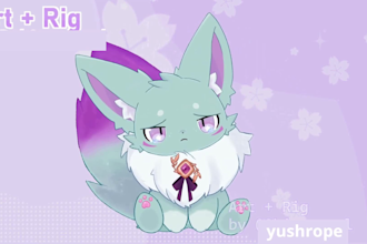do custom live2d vtuber model furry animal pet mascot vtuber for vtube studio