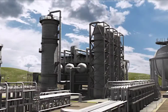 create 3d oil and gas, 3d chemical plant refinery animation video