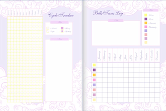 design journal, planner, tracker, and calendar