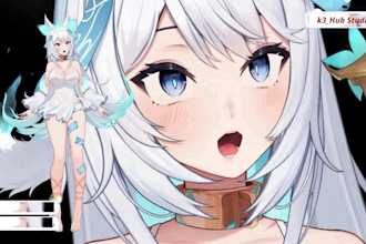 draw live2d vtuber model, live2d rigging, vtuber commission, nsfw anime vtuber