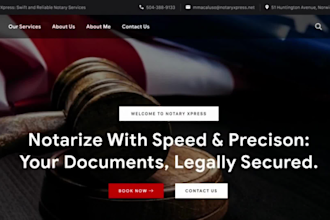build exquisite notary website, notary landing page, design notary logo
