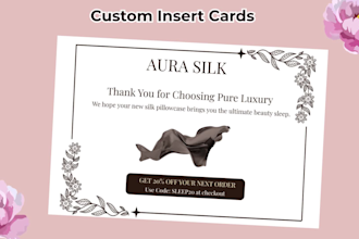 design amazon product insert card and instruction manual