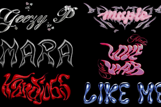 do creative chrome type 3d logo y2k animation