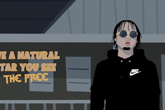 create professional  lyrics video or 2d music video