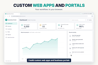 build a custom web app or web portal for inventory and sales