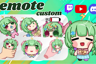 draw twitch emotes, discord emotes, and youtube emotes for vtuber and streamer