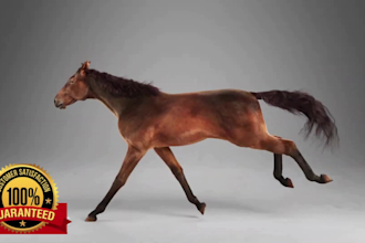 create realistic animal animation, 3d animal model animal rigging, realistic fur
