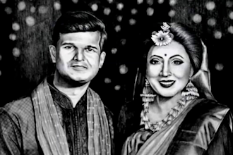 draw realistic drawing, illustration, hand drawn art portrait and pencil sketch